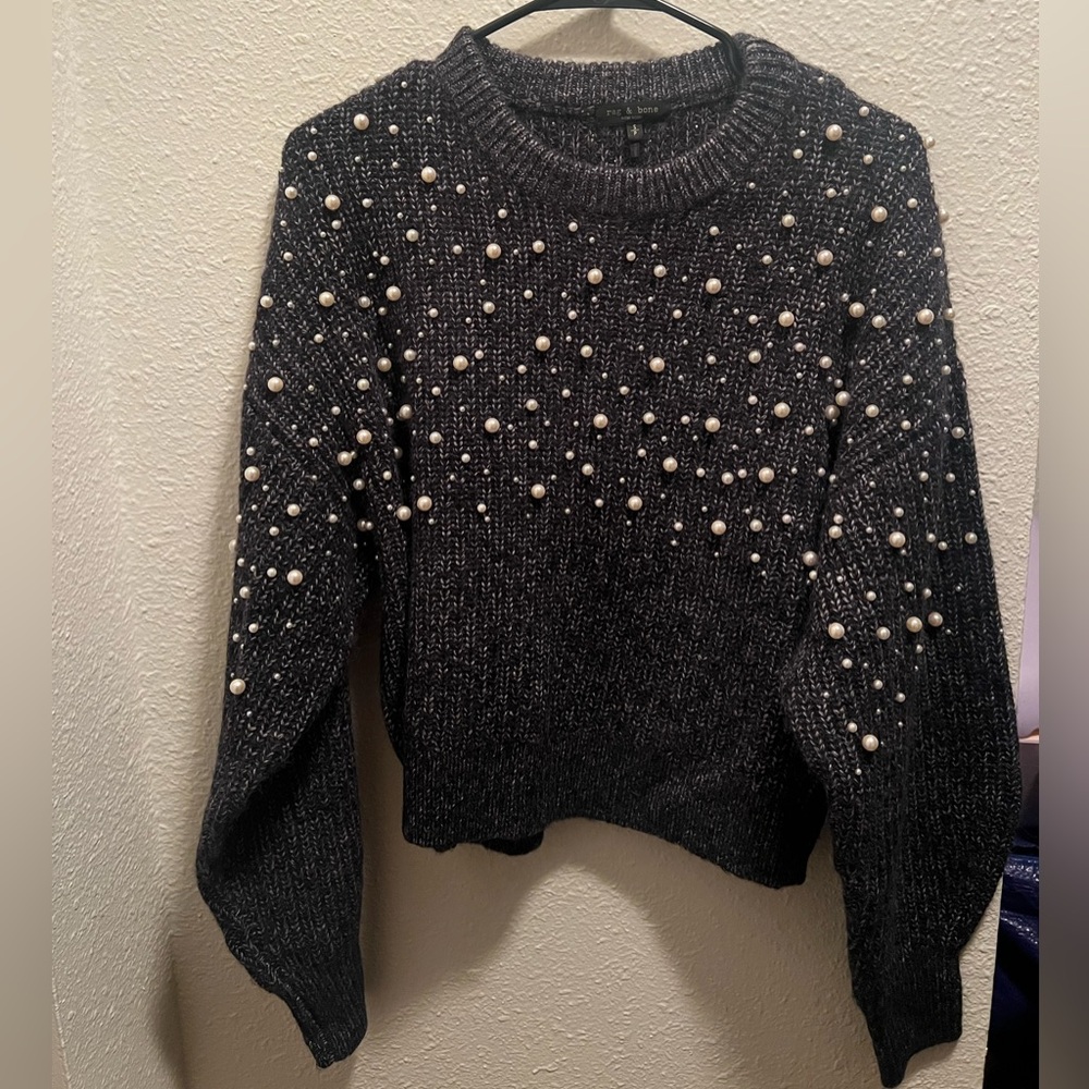 Rag and bone sweater with pearls on it , brand new never wore